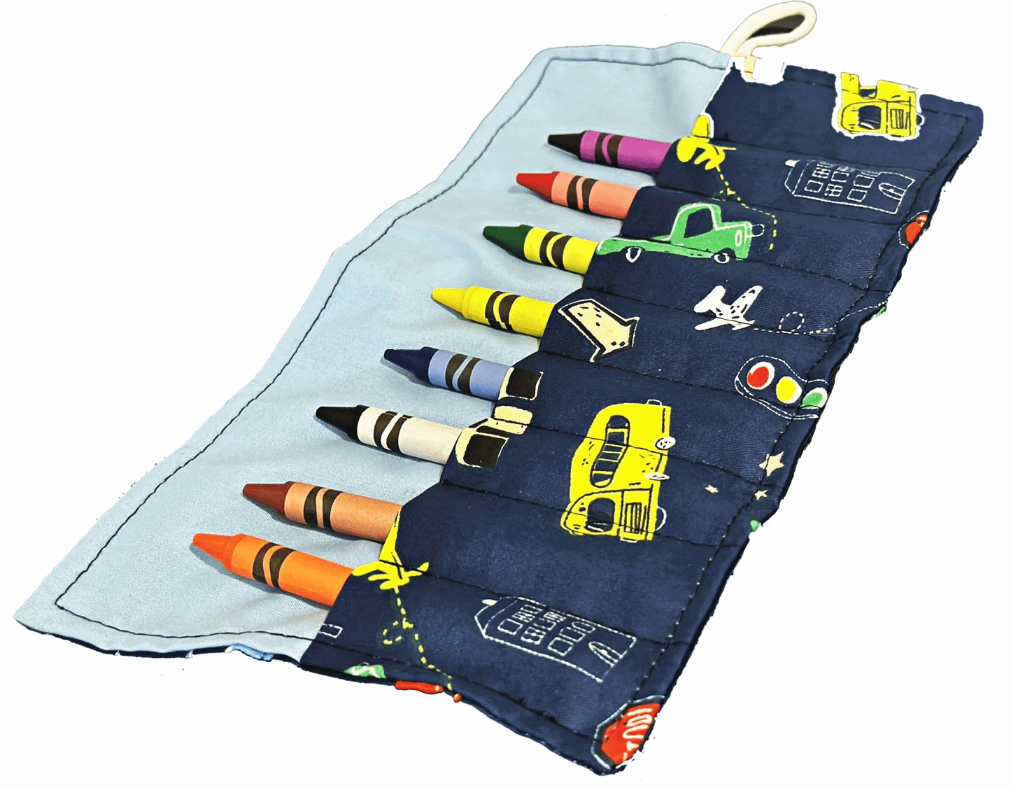 On The Go Crayons Caddy Holder roll up case color wraps, Perfect to Keep Your Kids Organized, Inspired, and Entertained -8 Crayons Included!