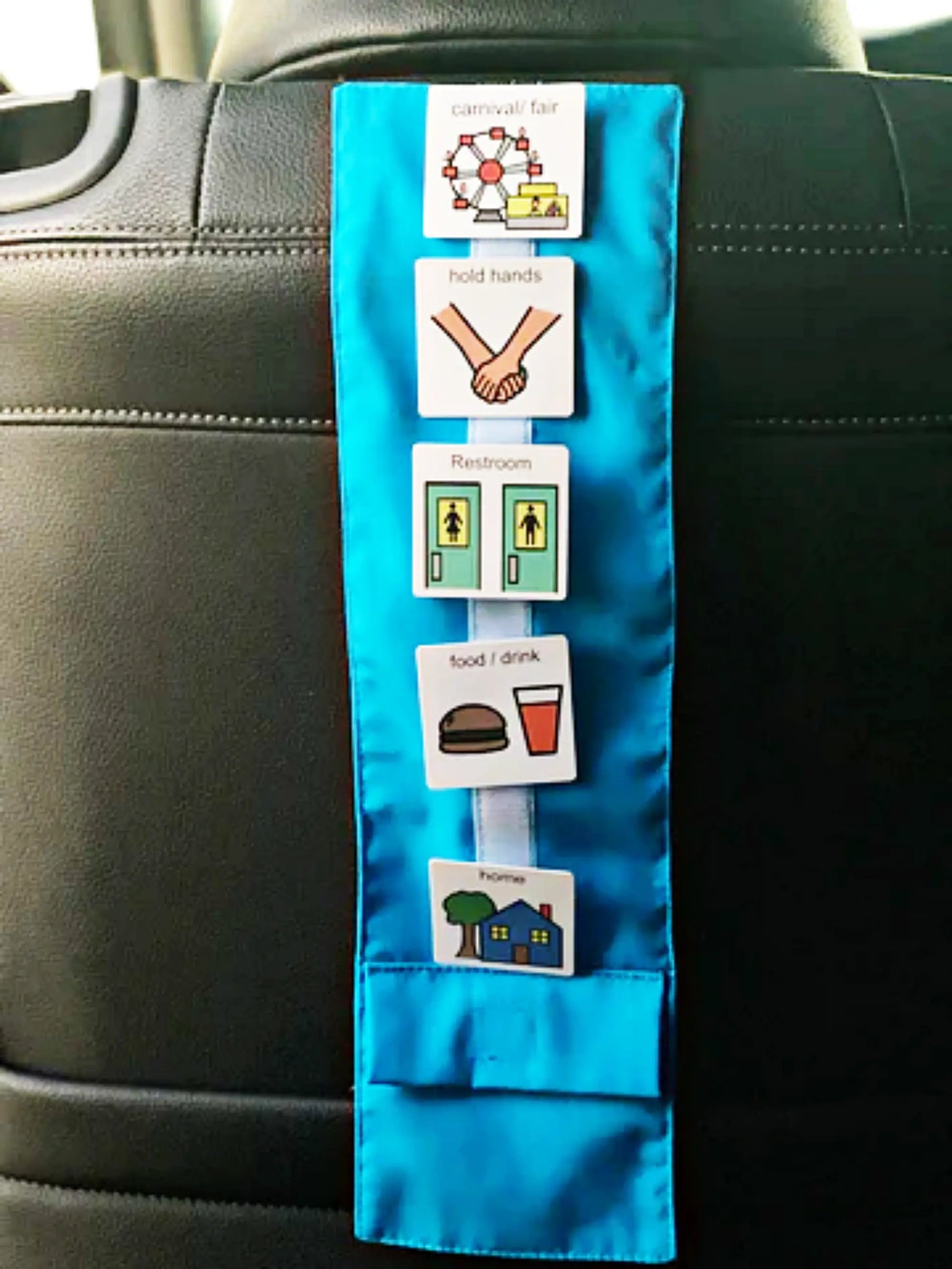 Daily Outing Visual Schedule On the Go for Children in School, Park, Restaurant, Therapy, Museum, Stores, Great for ABA Behavior Reminders!!! -Made out of Fabric