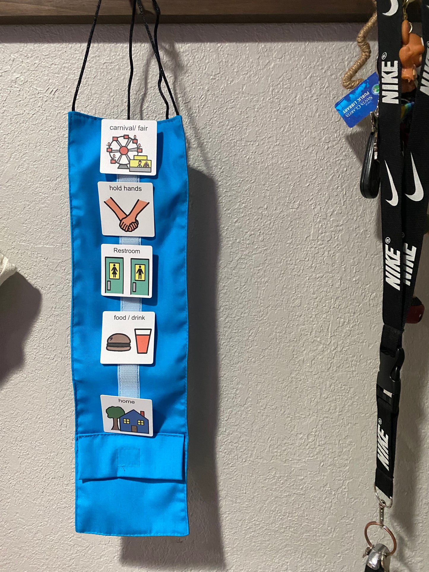 Daily Outing Visual Schedule On the Go for Children in School, Park, Restaurant, Therapy, Museum, Stores, Great for ABA Behavior Reminders!!! -Made out of Fabric