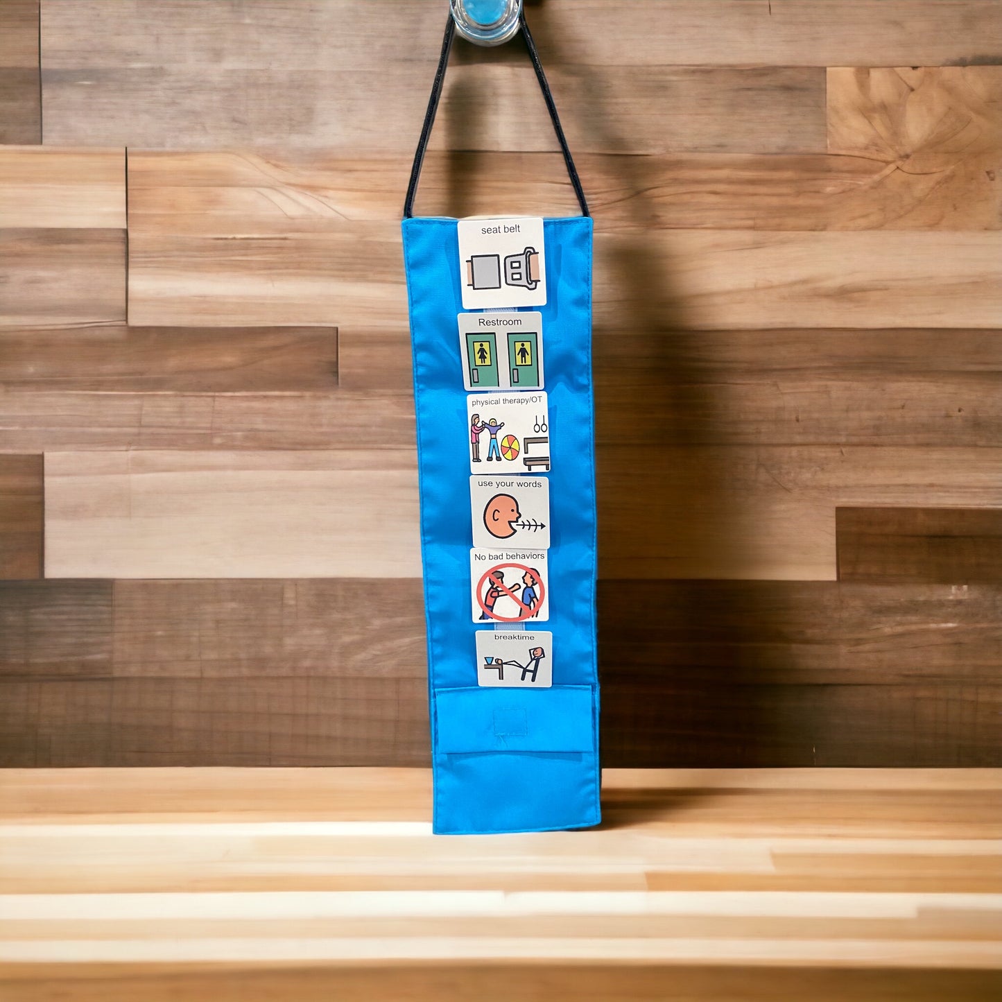 Daily Outing Visual Schedule On the Go for Children in School, Park, Restaurant, Therapy, Museum, Stores, Great for ABA Behavior Reminders!!! -Made out of Fabric