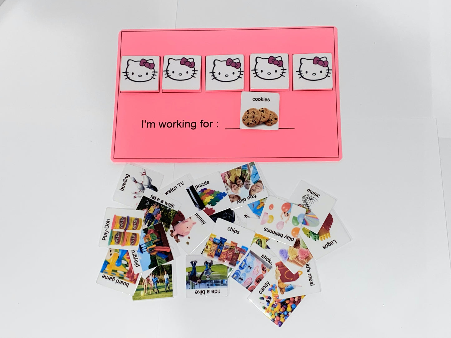 Token economy system w/ real images Picture card for children w/ Aspergers, autism, Apraxia