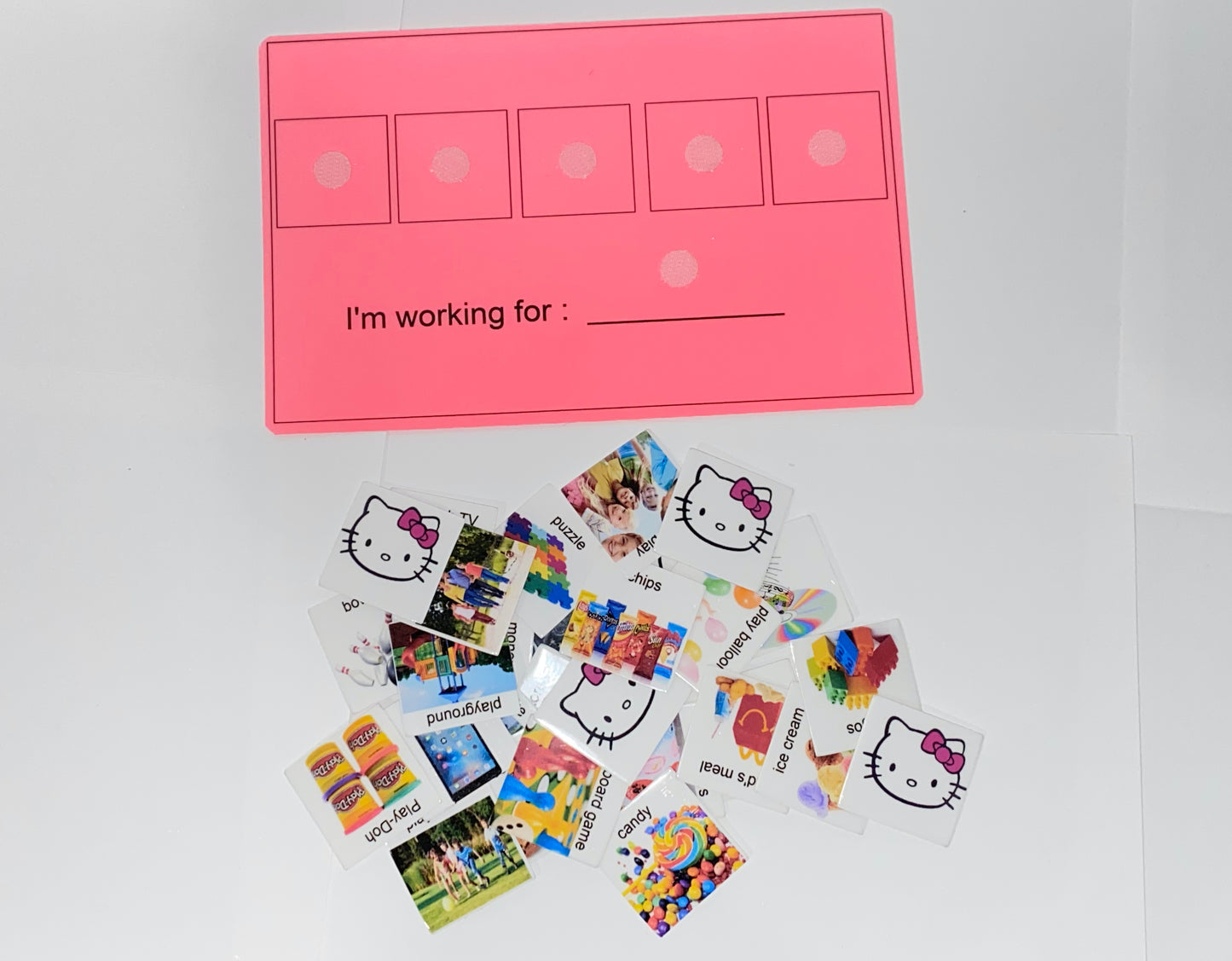 Token economy system w/ real images Picture card for children w/ Aspergers, autism, Apraxia