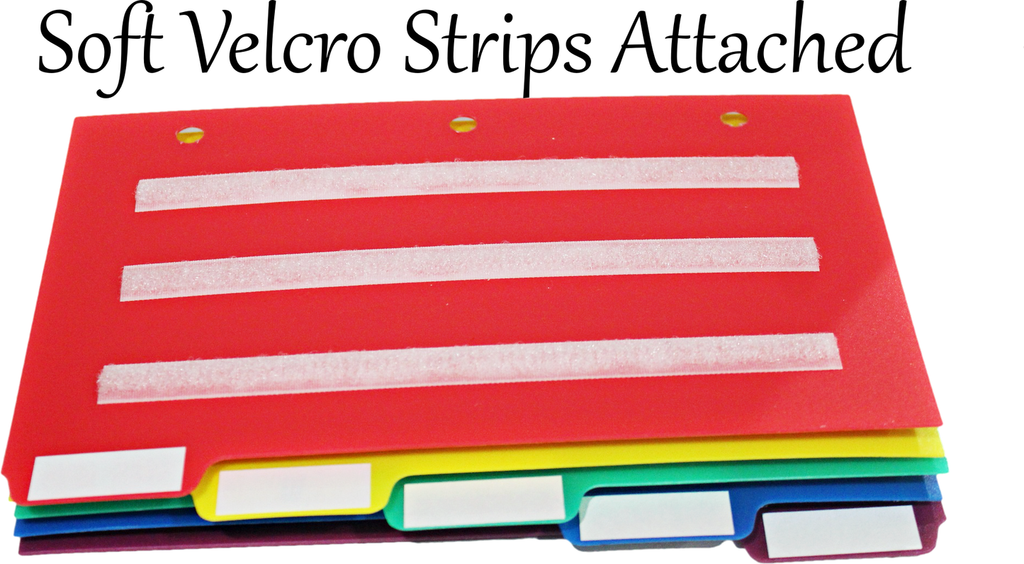 5 Small Color Dividers/Tabs Set (8”x5" Half Sheet) Perfect to keep your loose photo/picture symbol communication cards organized. AUTISM ABA,ADHD, LANGUAGE & APRAXIA ASPERGERS