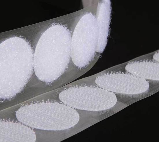 200 White 1/2 Pre-Cut Adhesive Back, Low-Profile, Clear Rough and Soft Velkro Coins (HOOK &LOOP)
