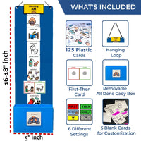 Visual Schedule Kit for Autism & ADHD | 120 Daily Routine Cards | Ready-to-Use Home & School Schedule with All Done Cady Box