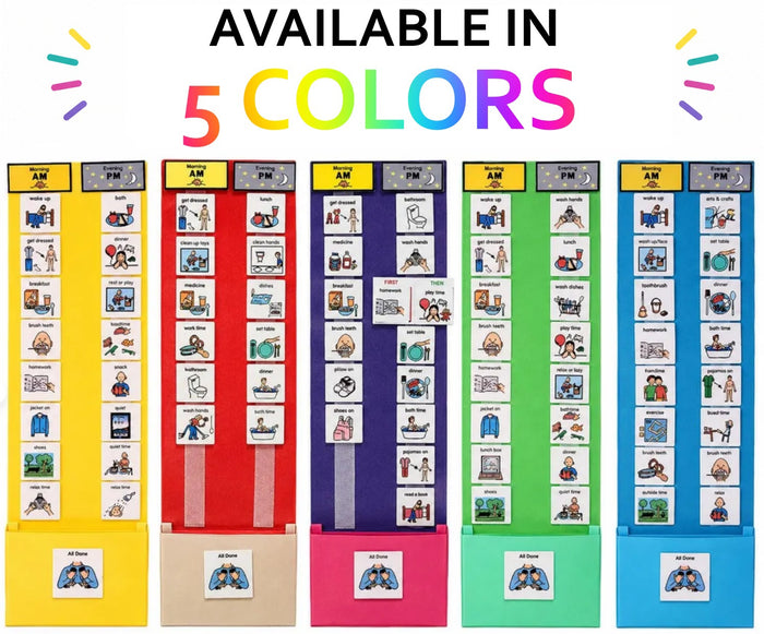 Visual Schedule Kit for Autism & ADHD | 120 Daily Routine Cards | Ready-to-Use Home & School Schedule with All Done Box