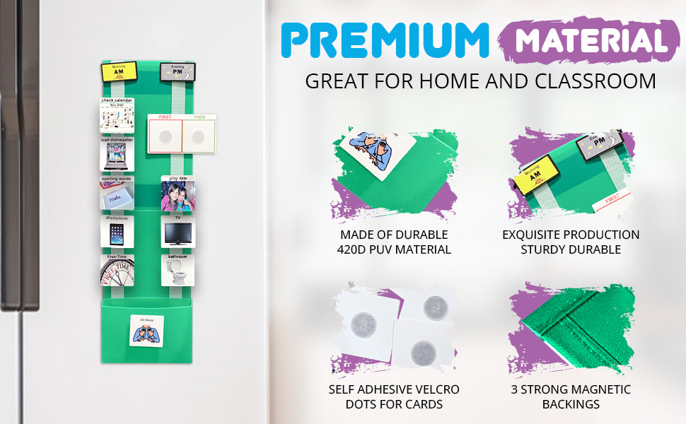 Daily Schedule Great Visual Behavioral Tool for Structure & Independency at Home, School & in The Community - 125 Color Plastic Cards included!