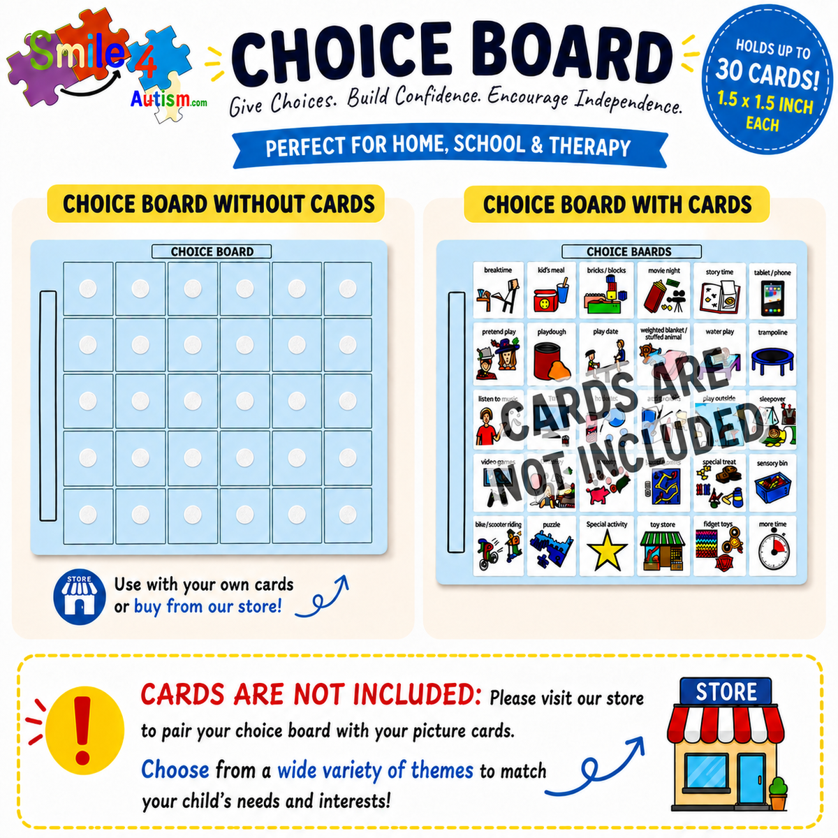 Visual Choice Board for Communication & Learning great for PECS® Cards