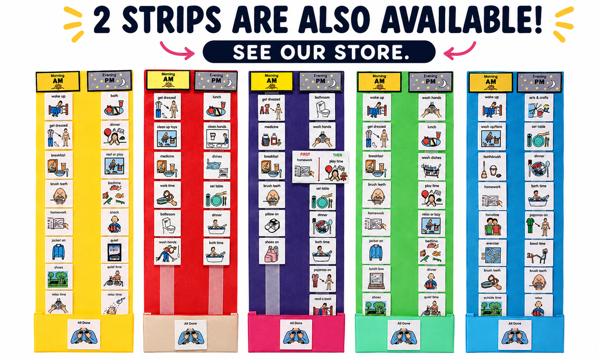 Visual Schedule Kit for Autism & ADHD | 120 Daily Routine Cards | Ready-to-Use Home & School Schedule with All Done Cady Box