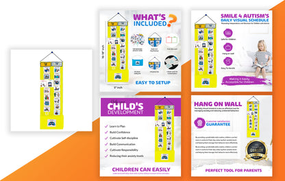 Two Strip Night & Day Daily Schedule -Great Visual Behavioral Tool for Structure at Home, School & in The Community