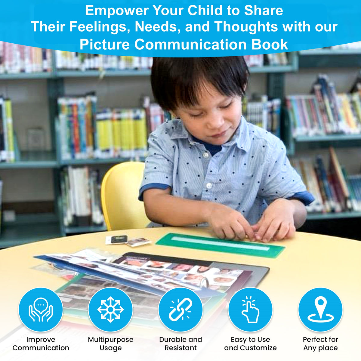 Large Communication Book – Durable Plastic Binder for Nonverbal Kids, Autism & AAC