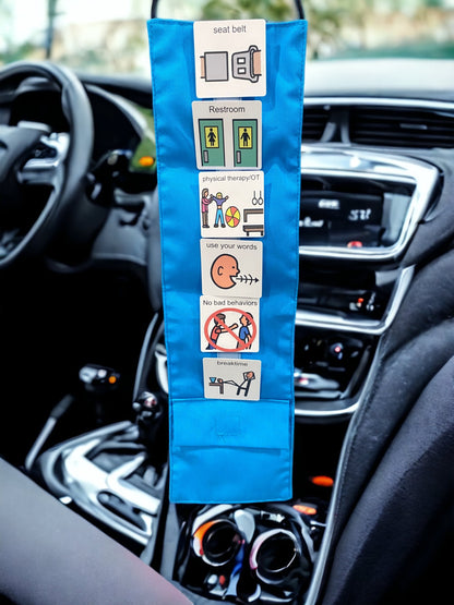 Daily Outing Visual Schedule On the Go for Children in School, Park, Restaurant, Therapy, Museum, Stores, Great for ABA Behavior Reminders!!! -Made out of Fabric