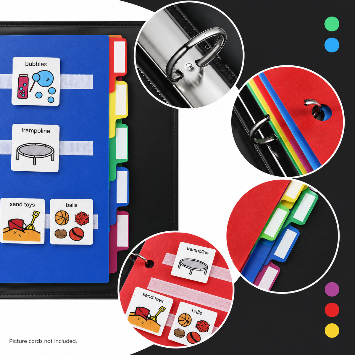 Smile4autism Small and Large Tools Perfect to Keep Your Loose Visual Picture Cards Organized. Autism ABA, ADHD, Language & Apraxia Asperger's