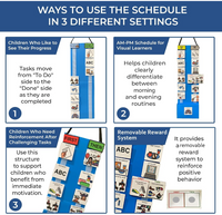 Visual Schedule Kit for Autism & ADHD | 120 Daily Routine Cards | Ready-to-Use Home & School Schedule with All Done Cady Box