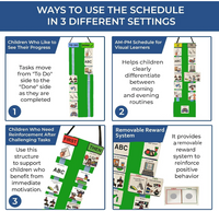 Visual Schedule Kit for Autism & ADHD | 120 Daily Routine Cards | Ready-to-Use Home & School Schedule with All Done Box