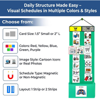 Visual Schedule Kit for Autism & ADHD | 120 Daily Routine Cards | Ready-to-Use Home & School Schedule with All Done Box