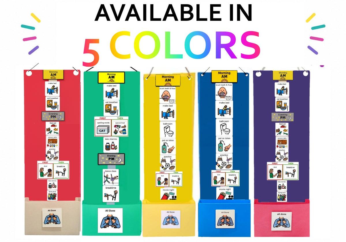 Visual Schedule Kit for Autism & ADHD | 120 Daily Routine Cards | Ready-to-Use Home & School Schedule with All Done Cady Box