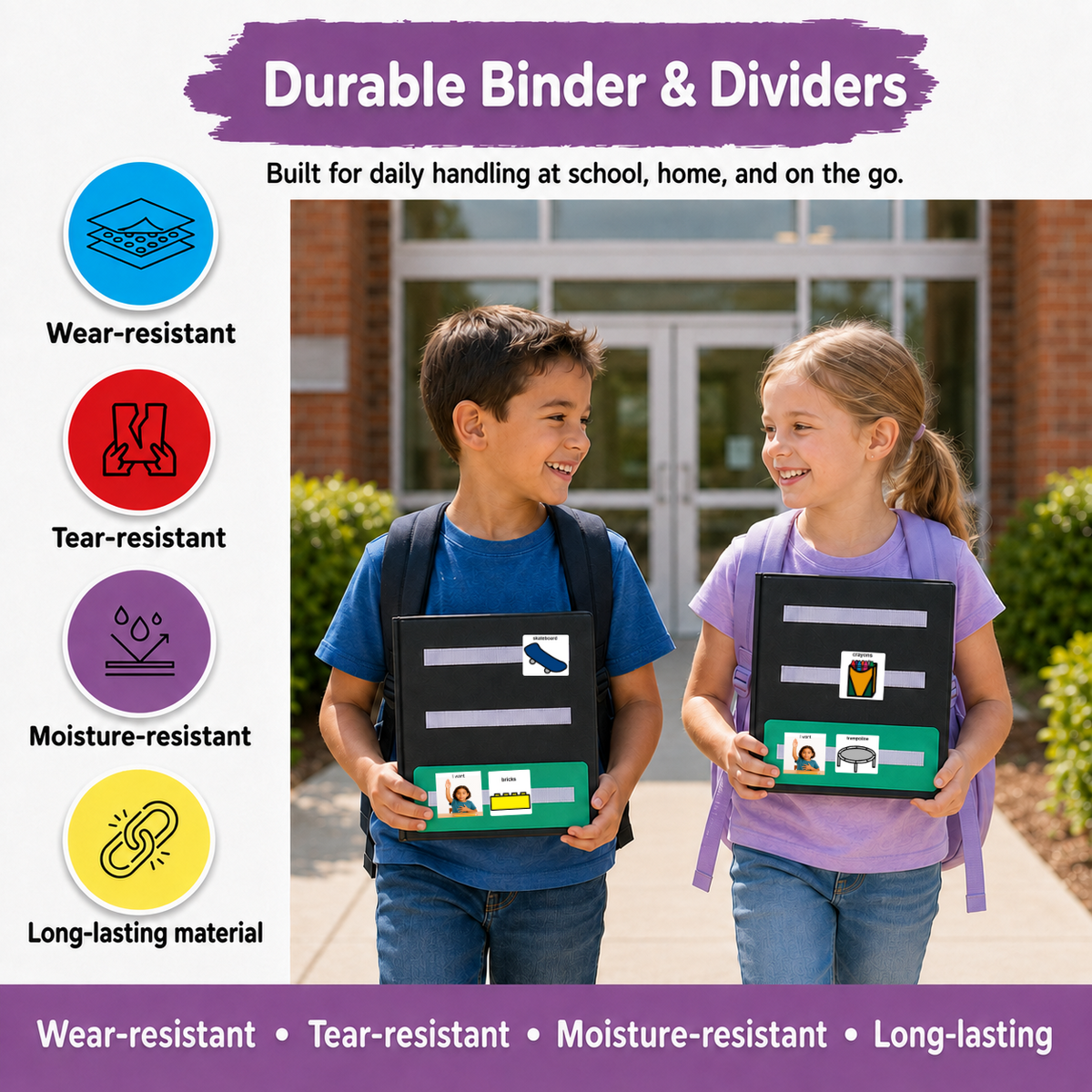 Smile4autism Small and Large Tools Perfect to Keep Your Loose Visual Picture Cards Organized. Autism ABA, ADHD, Language & Apraxia Asperger's