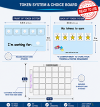 Smile4Autism Token Board & Choice Board System | Visual Reward Chart for Autism, ABA & Speech Therapy