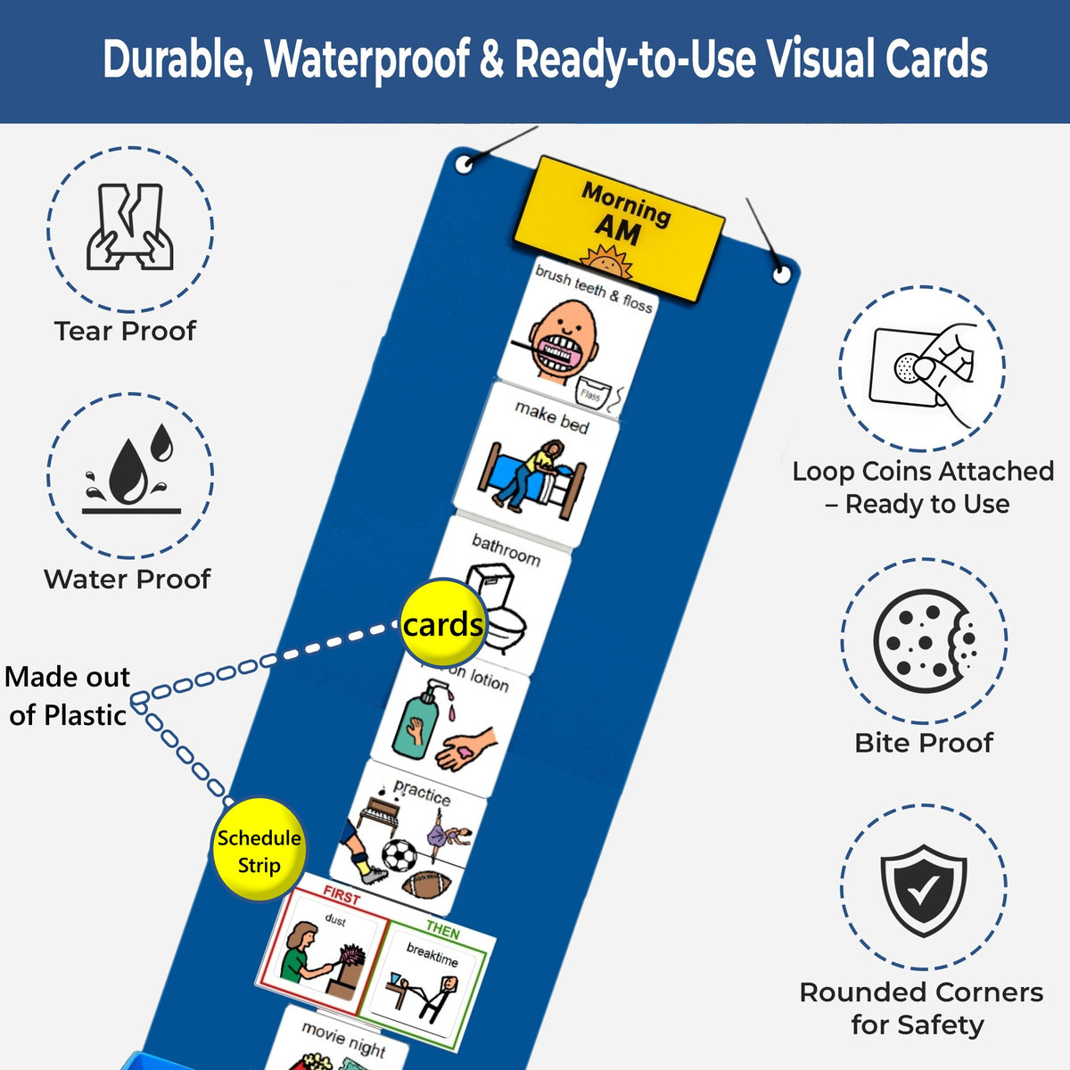 Visual Schedule Kit for Autism & ADHD | 120 Daily Routine Cards | Ready-to-Use Home & School Schedule with All Done Cady Box