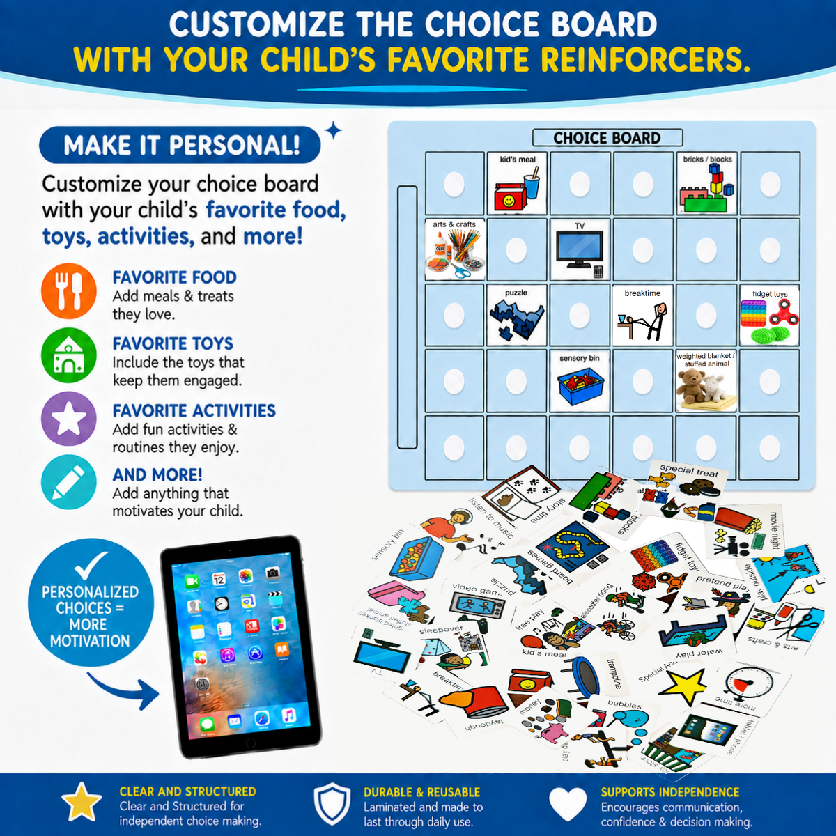 Visual Choice Board for Communication & Learning great for PECS® Cards