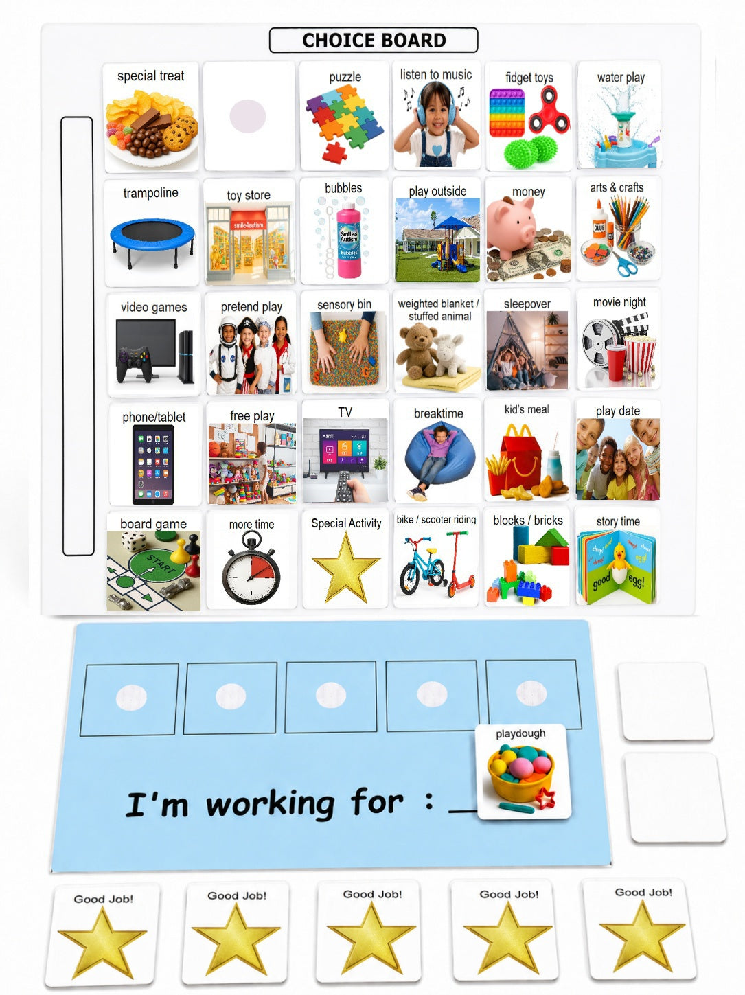 Smile4Autism Token Board & Choice Board System | Visual Reward Chart for Autism, ABA & Speech Therapy
