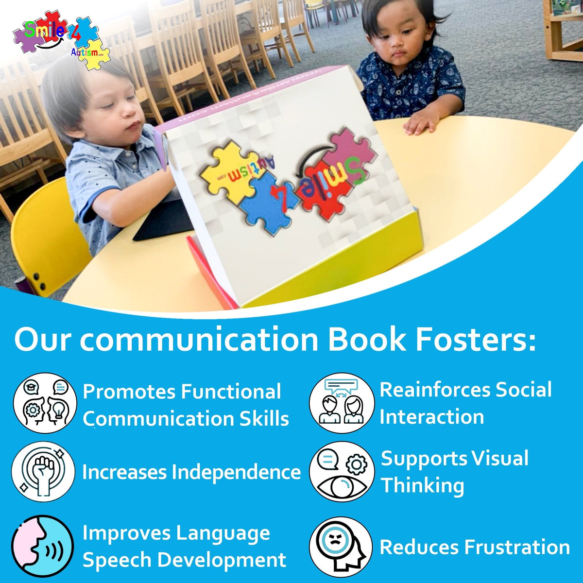 Large Communication Book – Durable Plastic Binder for Nonverbal Kids, Autism & AAC