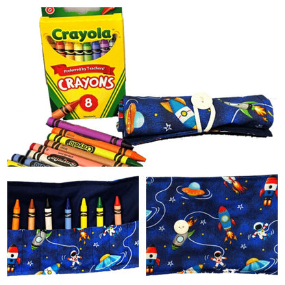 CRAYON ROLL for Toddlers/kids CONSTRUCTION Crayon Holder Crayon Case Crayon  Carrier Kids Art Set Holiday Gift 