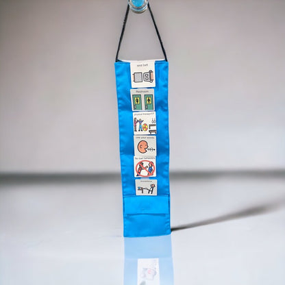 Daily Outing Visual Schedule On the Go for Children in School, Park, Restaurant, Therapy, Museum, Stores, Great for ABA Behavior Reminders!!! -Made out of Fabric