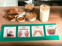 5 Small or Large Sentence Strips with 7 Colorful Sentence Starter Cards Perfect for Building 2-4 Word Sentences.