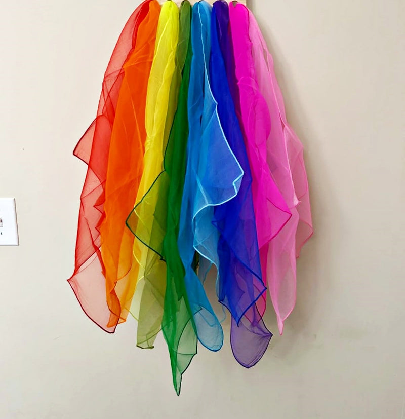 Lot de 12 foulards de danse colorés pour jonglerie 