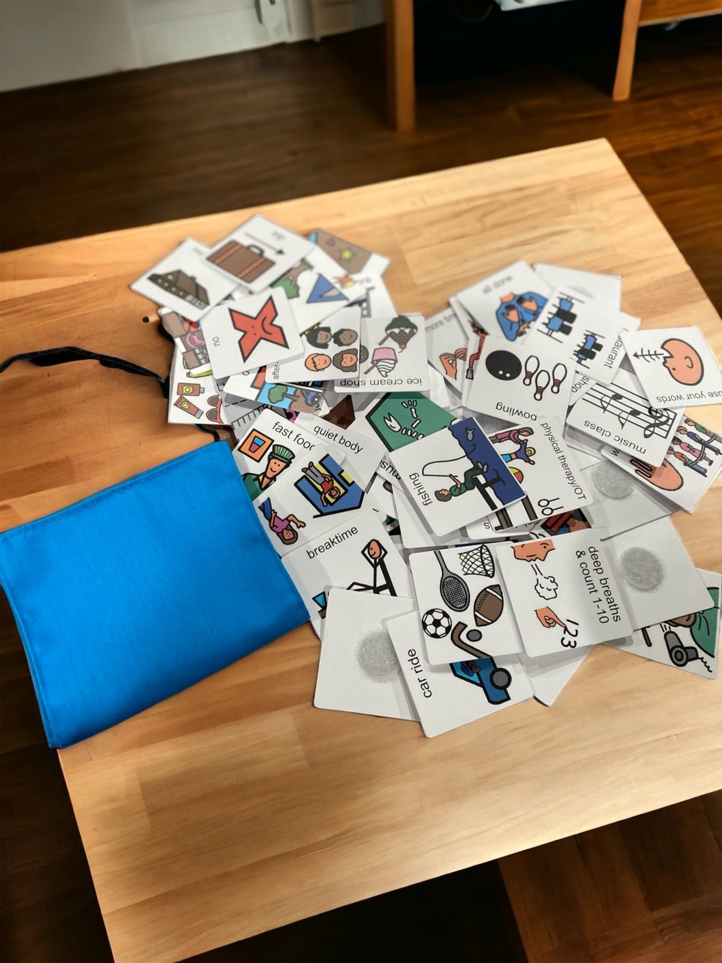 Daily Outing Visual Schedule On the Go for Children in School, Park, Restaurant, Therapy, Museum, Stores, Great for ABA Behavior Reminders!!! -Made out of Fabric