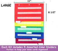 Lot de 5 intercalaires/onglets de couleur