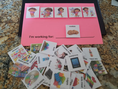 Token economy system w/ real images Picture card for children w/ Aspergers, autism, Apraxia