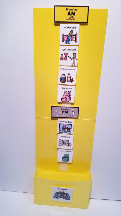 Daily home Visual Schedule Kit -Great Behavior Tool for any Children to learn Independence and Structure 60 cards Home & Chores Activity Visual Themed Picture Cards