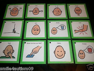 11 Common Visual Emotions Cards - Great for Autism, Asperger, Apraxia & Speech Delayed