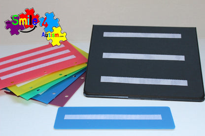Smile4autism Small 9x7" Black Binder Picture Photo Book with 5 Color Dividers Perfect to Keep your Loose Visual Picture Cards Organized