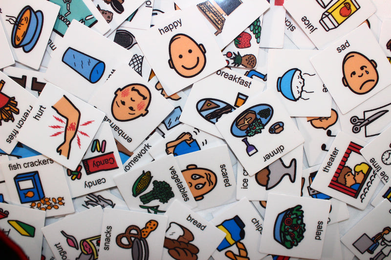 Smile4Autism Small 1.5"x1.5" Loose Visual Picture Cards, Receptive and Expressive Language, Speech Articulation Therapy, ASD, ADD, ADHD, Apraxia, & Stroke Patients