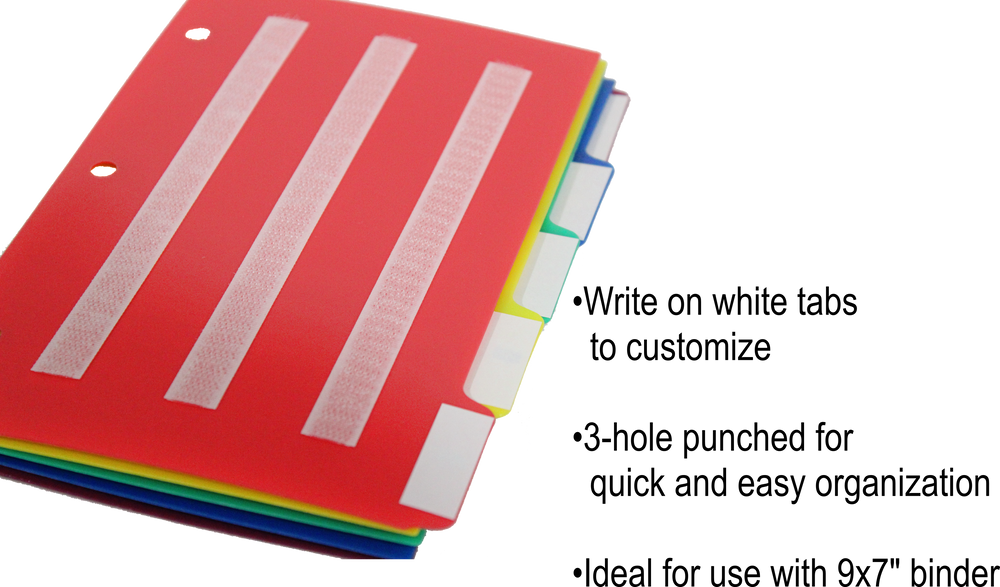 Database Color Divider 5 Small Half Sheet Color Dividers/Tabs Set – Smile4Autism