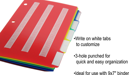 5 Small Color Dividers/Tabs Set (8”x5" Half Sheet) Perfect to keep your loose photo/picture symbol communication cards organized. AUTISM ABA,ADHD, LANGUAGE & APRAXIA ASPERGERS