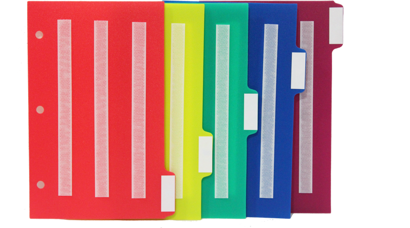 Lot de 5 intercalaires/onglets de couleur