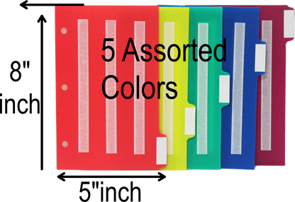 5 Small Color Dividers/Tabs Set (8”x5" Half Sheet) Perfect to keep your loose photo/picture symbol communication cards organized. AUTISM ABA,ADHD, LANGUAGE & APRAXIA ASPERGERS