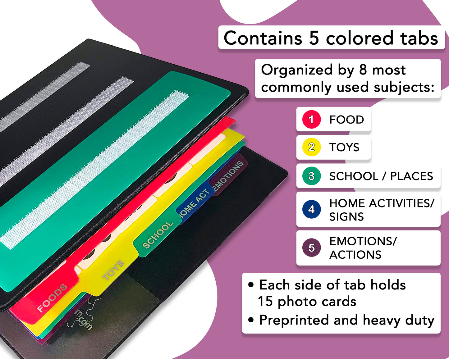 Smile4autism Visual Communication Book,162 Asd Laminate Photo Cards: Autism Language Vocabulary, Speech Articulation Therapy, Adhd & Aprexia Learning