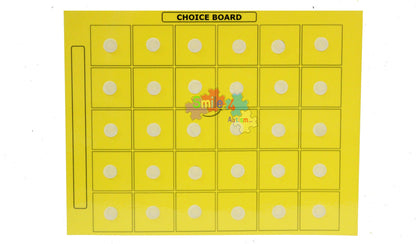 8x11 Visual Choice Board with 30 (1/2"inch) Hook Coins Attached -Great for Loose 1.5"inch Cards -Autism Educational Tools