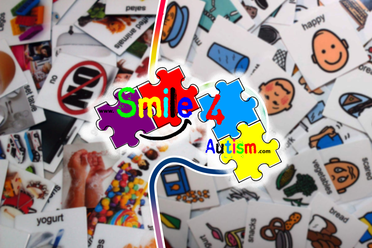 Smile4Autism Small 1.5"x1.5" Loose Visual Picture Cards, Receptive and Expressive Language, Speech Articulation Therapy, ASD, ADD, ADHD, Apraxia, & Stroke Patients